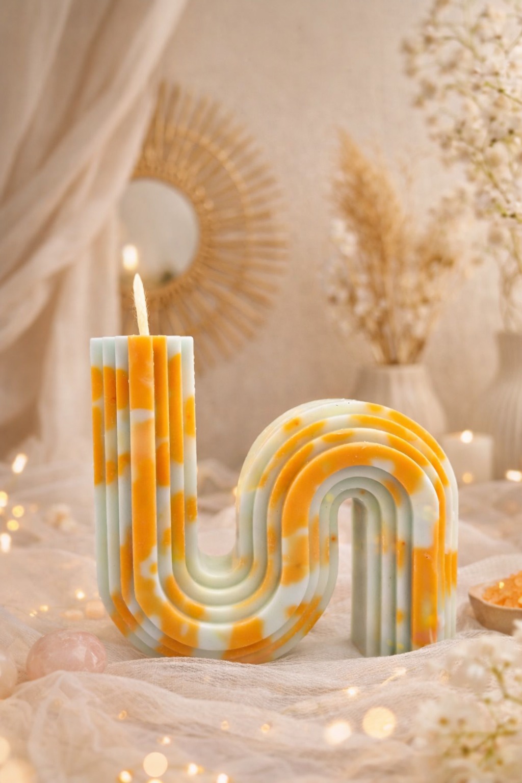 Geometric S Shaped Candle